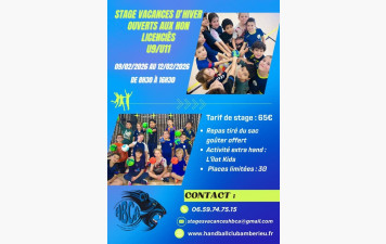 Stage vacances d'hiver