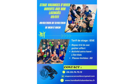 Stage vacances d'hiver